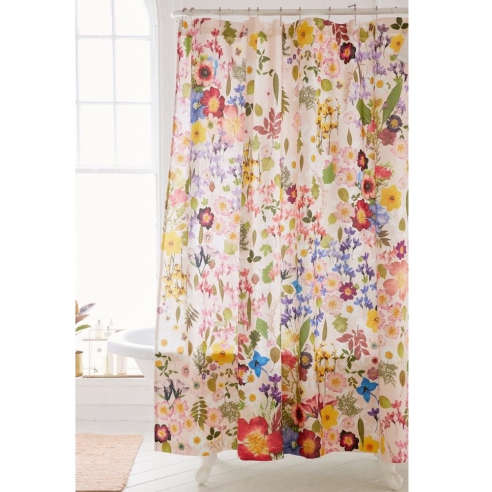 Urban Outfitters Pressed Flower Shower Curtain